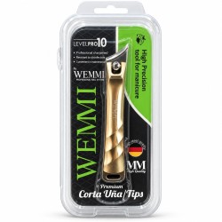 Cortador de uñas y tips dorado