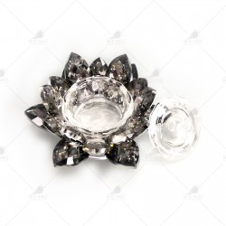 Vasito cristal flor negro